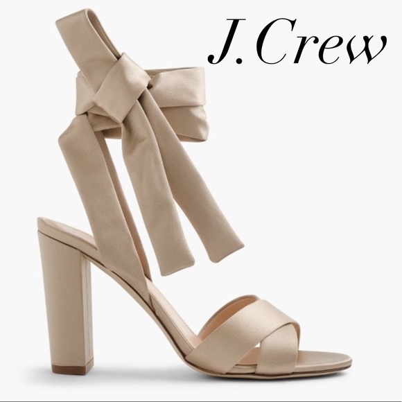 J. Crew Shoes - NEW J. Crew Satin Ankle Strap Sandal Heels